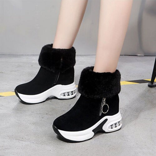 Womens Winter Warm Sneakers Snow Booties Ladies Casual Fluffy Ankle Boots Shoes